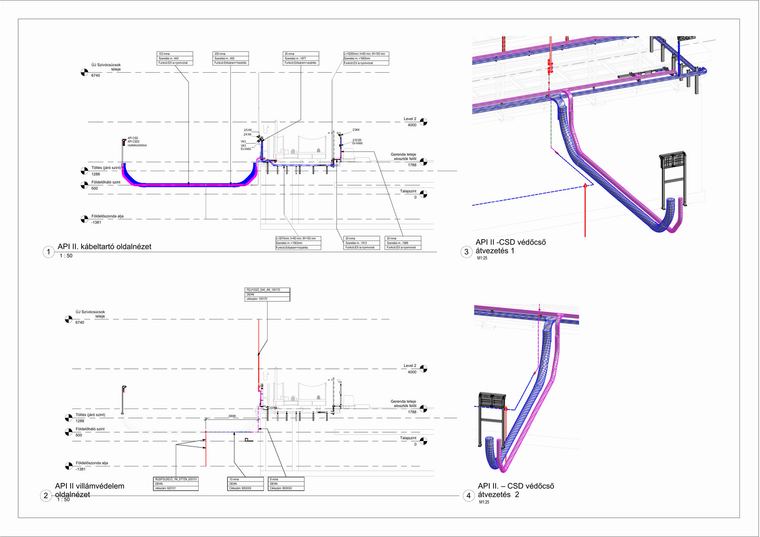 Ipari szennyvíz kotró nyomvonal terv – BIM villamos tervezés referencia, Electric System Plan Kft.